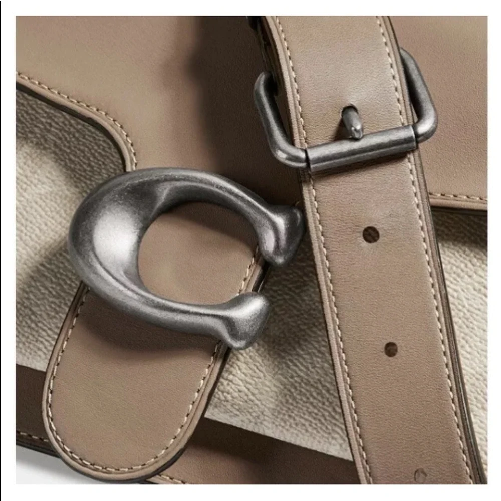 Coach Tabby 26 Signature Taupe/Silver Shoulder Bag - Picture 4 of 13